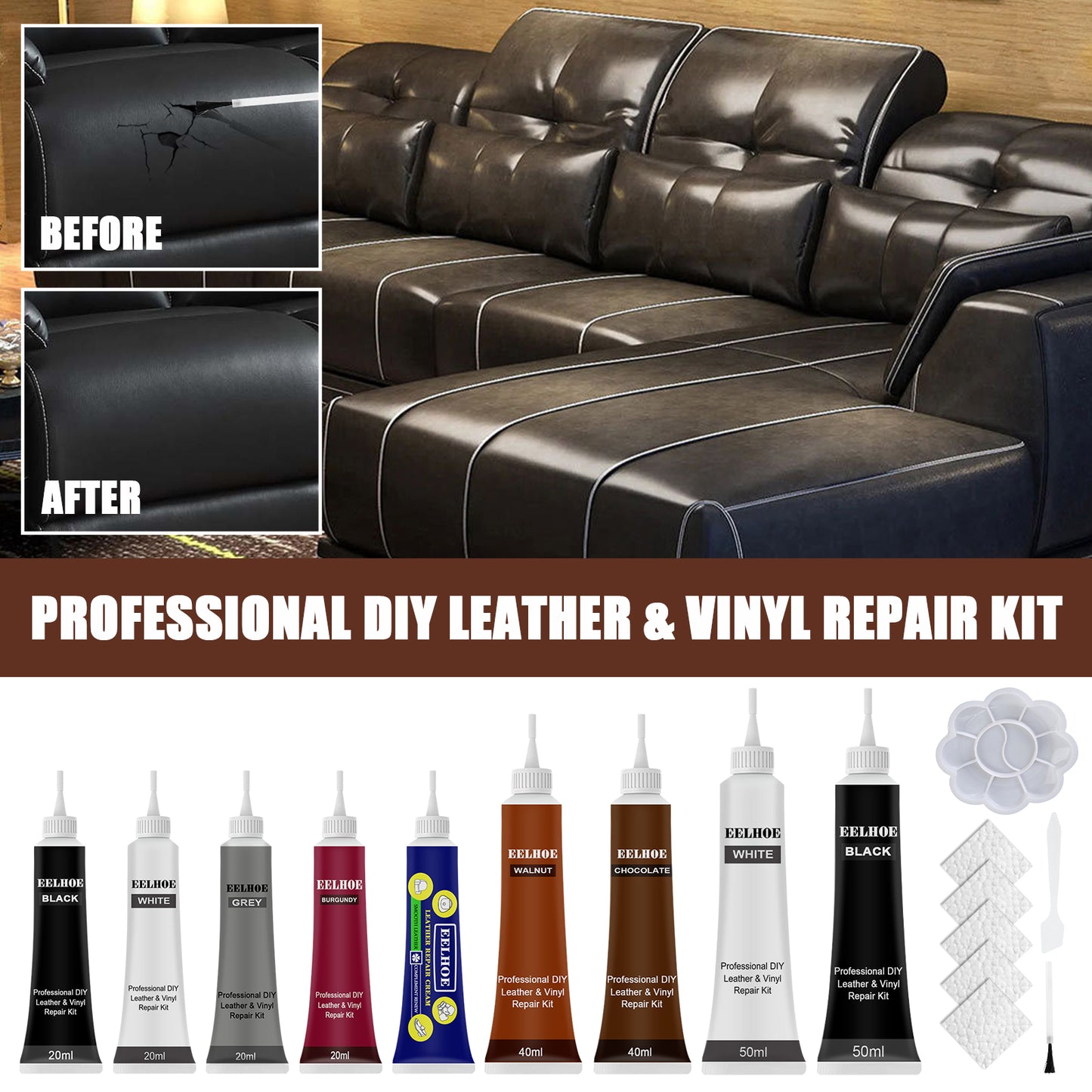 Fifuroes Automotive Leather Supplement, Leather Bag Leather Shoes Leather Refurbished Sofa Leather Supplement