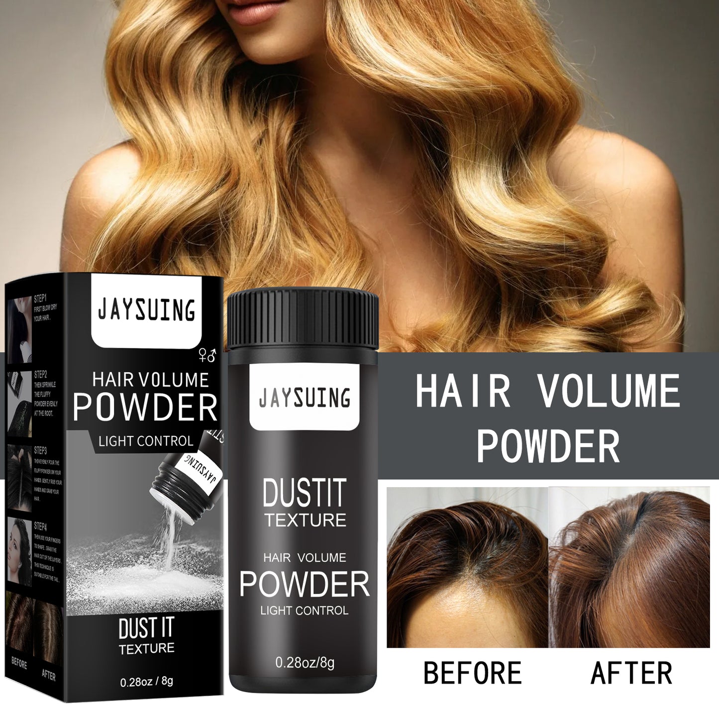 Fifuroes Hair Puff Powder Men's And Women's Hair Styling Care Leave-In Fluffy Refreshing Gentle Puff Powder