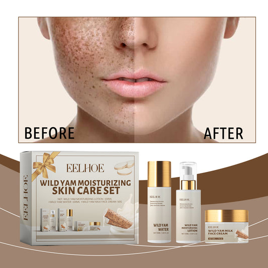 Fifuroes Wild Yam Moisturizing Skin Care Set, Hydrating And Moisturizing Skin Care Cream Lotion Refreshing And Non-Greasy