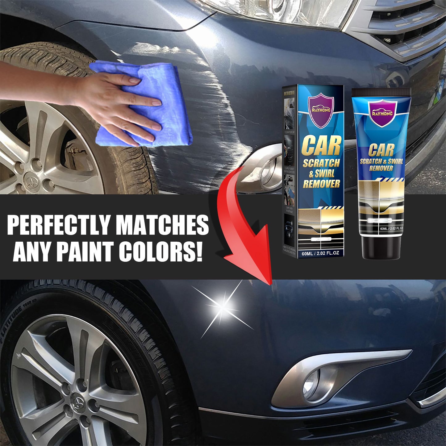 Fifuroes Car Scratch Repair Cream, Car Maintenance Refurbishment Paint Scratches Scratches Polishing Paint Repair Paste