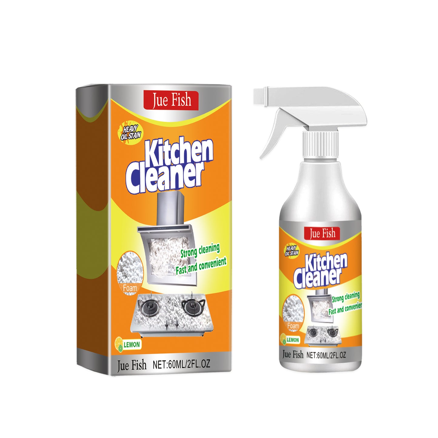 Fifuroes Kitchen Foam Cleaner, Household Kitchen Hood Heavy Oil Foam Cleaner Oil Clean
