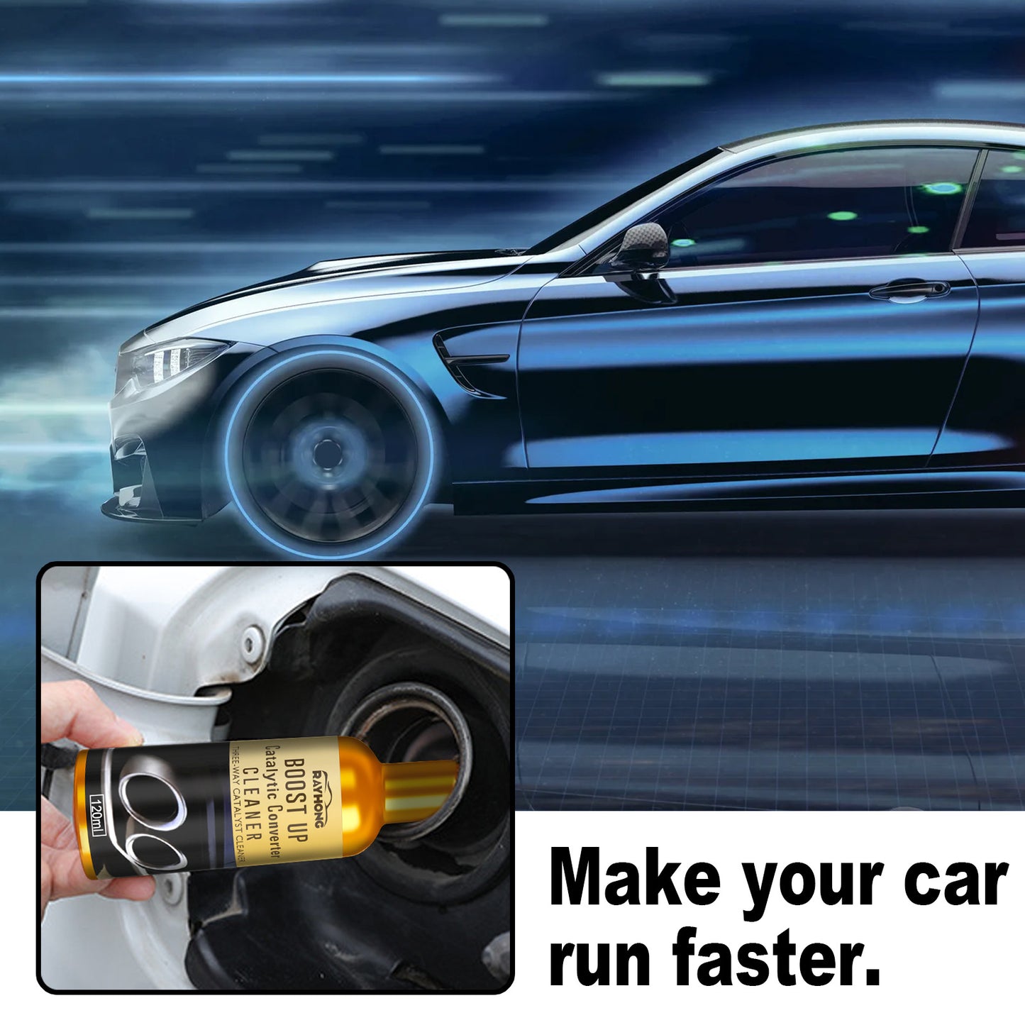 Fifuroes Ternary Catalytic Cleaner, Car Cleaning Agent Free Exhaust Catalytic Removal Of Carbon Deposits Inside The Engine
