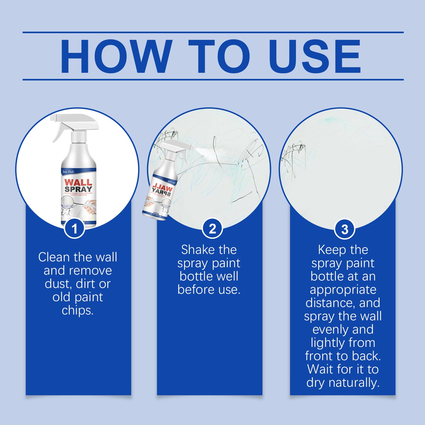 Fifuroes Wall Spray Paint, Repair Household Cover Stains, Wall Fall Off Indoor Renovation Straight Paint