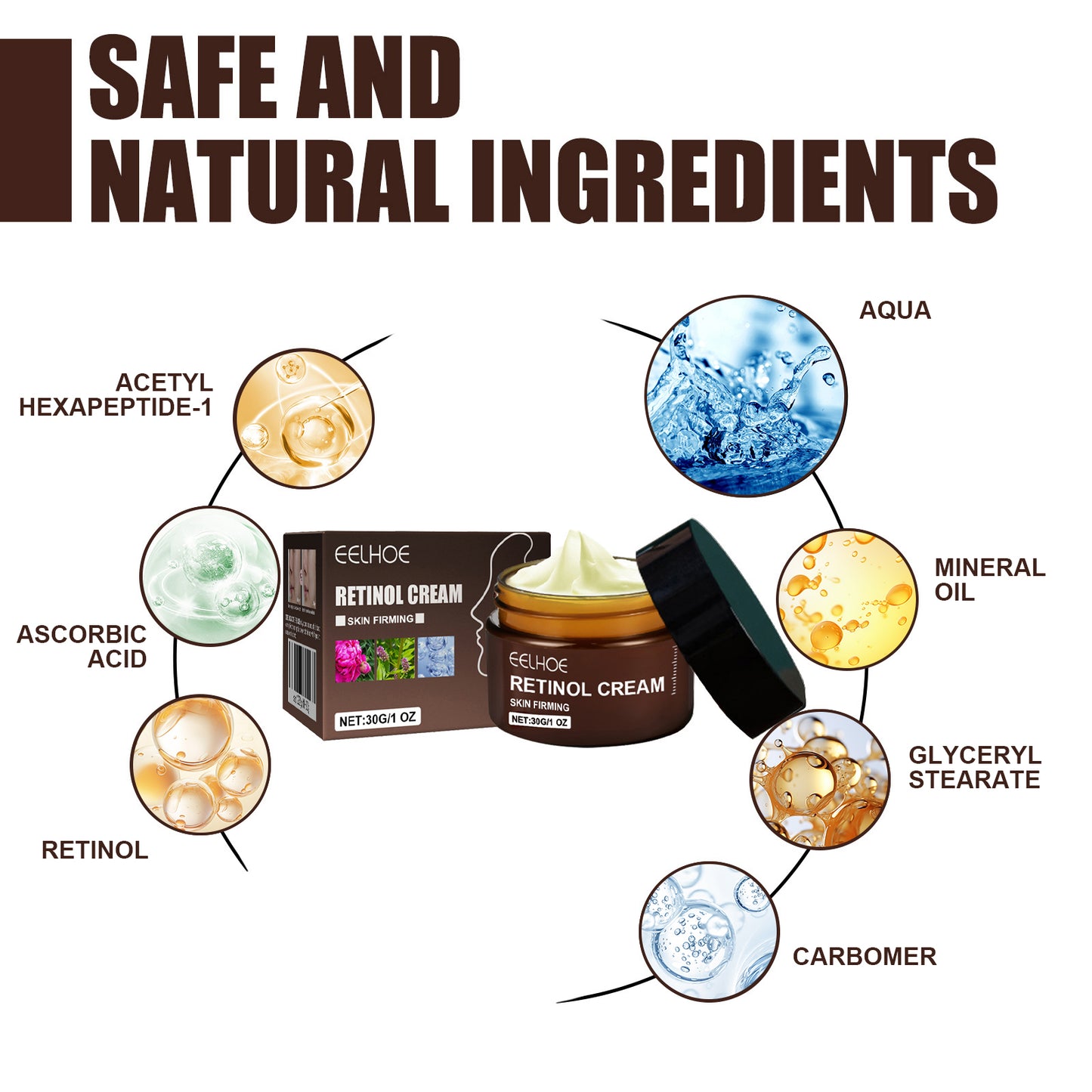 Fifuroes Retinol Cream, Anti-Aging Firming Brightening Moisturizing Facial Skin Care Cream