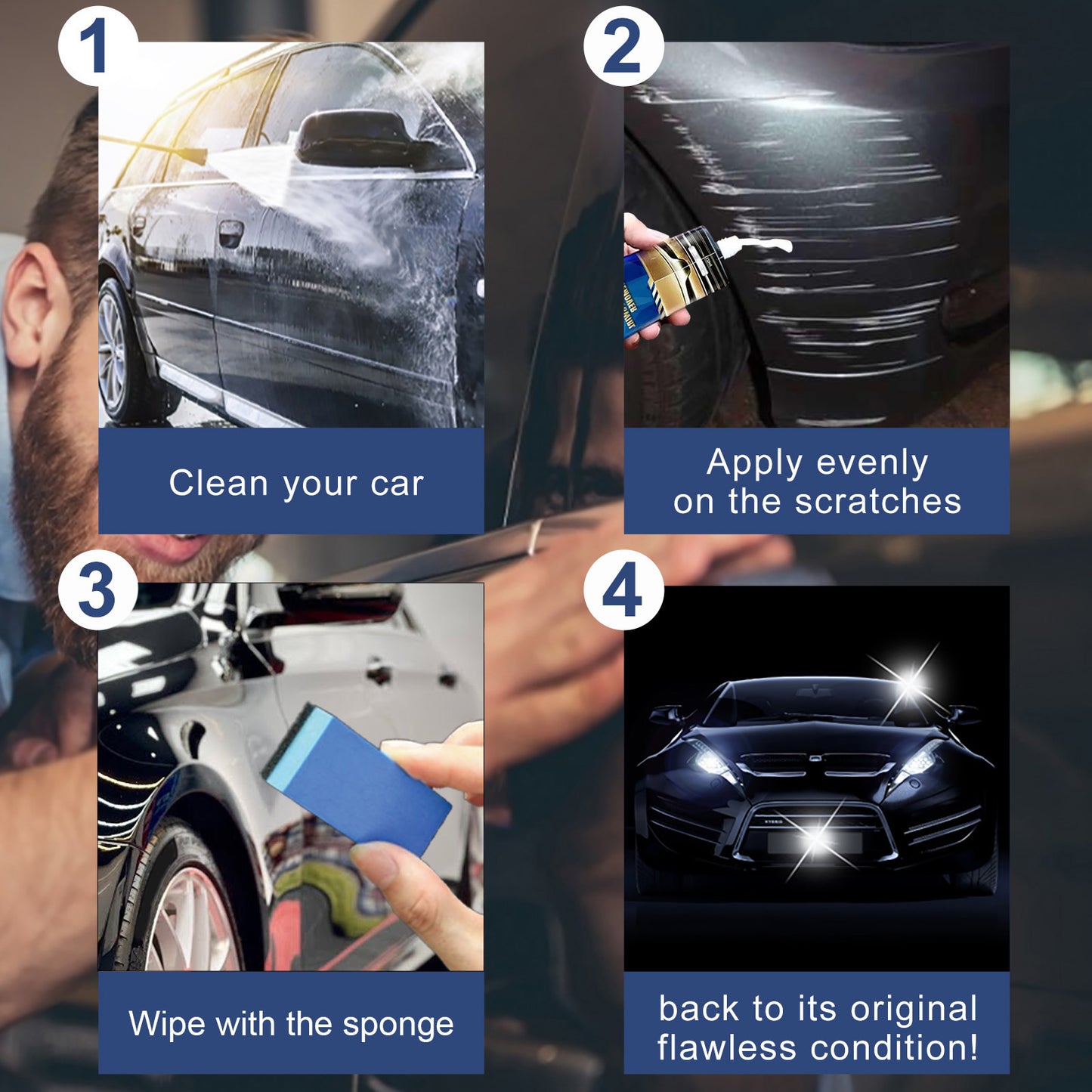 Fifuroes Car Scratch Repair Cream, Car Maintenance Refurbishment Paint Scratches Scratches Polishing Paint Repair Paste