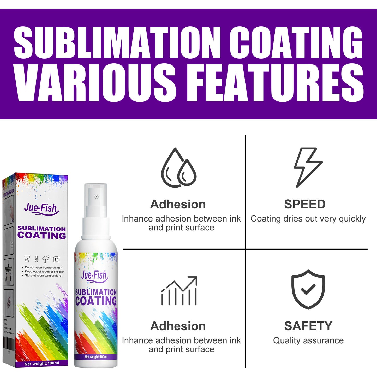 Fifuroes Sublimation Coating Spray Clothing Hot Drawing Heat Transfer Printing Wear-Resistant Stain Resistant Multi-Purpose Adhesion
