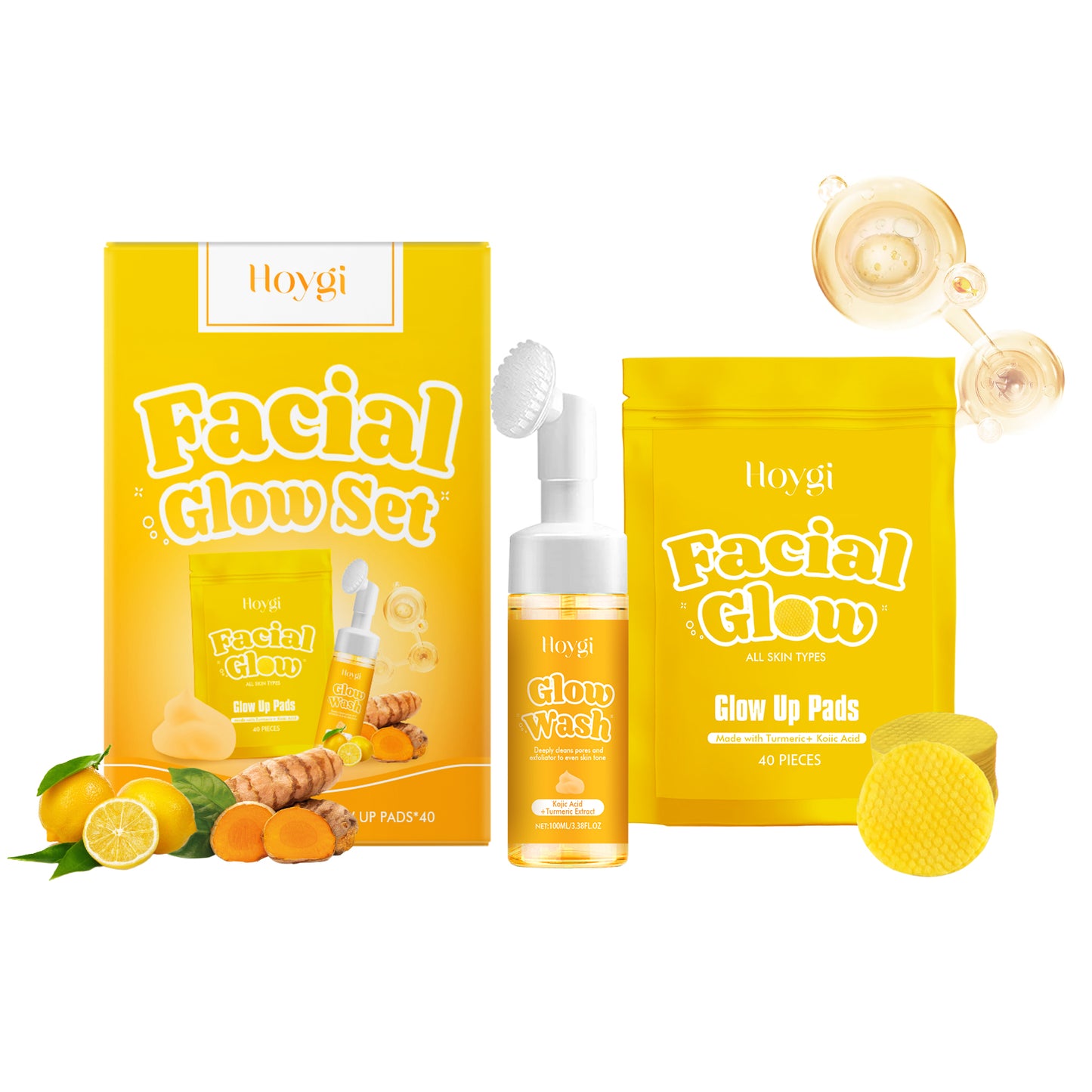 Fifuroes Turmeric Tender Cleansing Set Gently Cleanses Facial Skin And Improves Skin Quality
