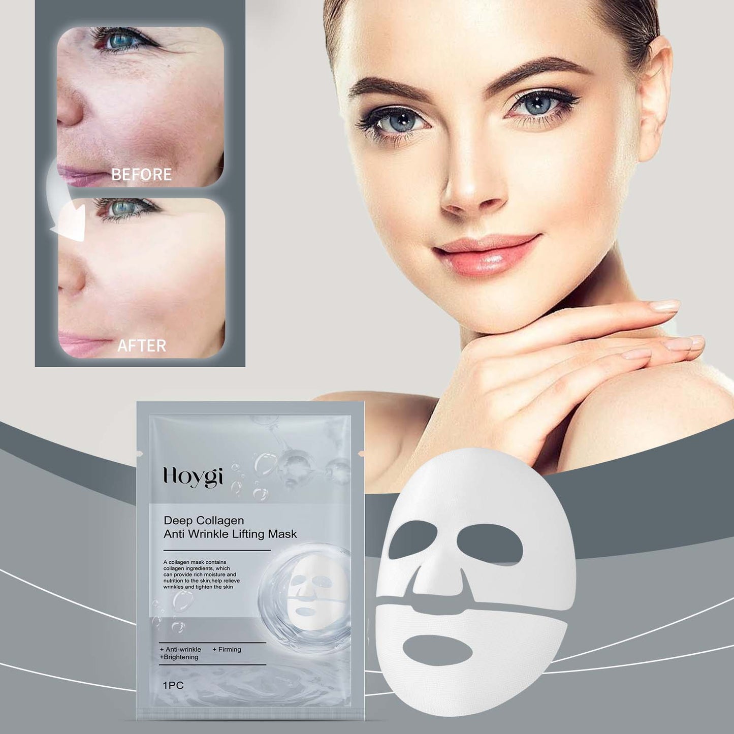 Fifuroes Collagen Anti-Wrinkle Mask, Facial Facial Moisturizing, Hydrating, Firming And Smoothing Fine Lines Mask
