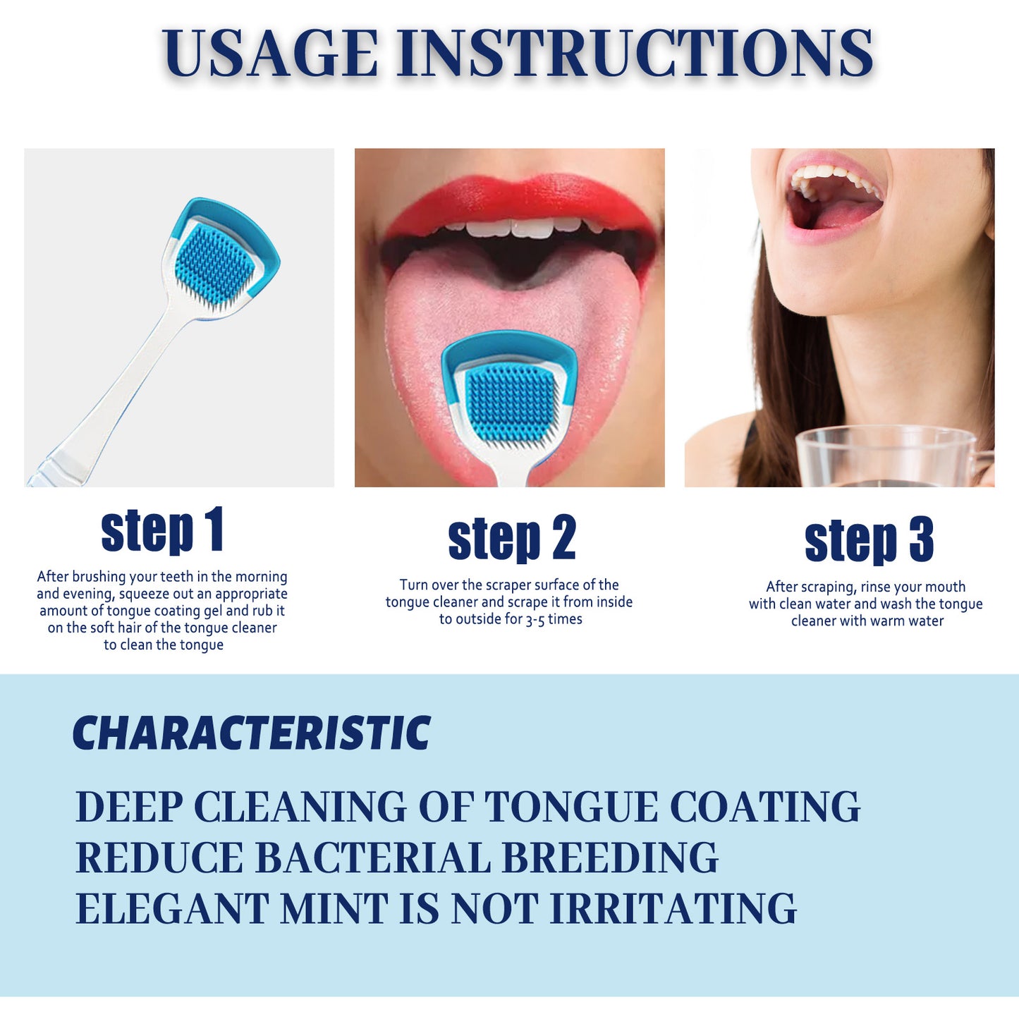 Fifuroes Tongue Coating Cleansing Gel, Tongue Coating Cleansing Oral Care Removes Bad Breath And Freshens Breath Gel With Brush