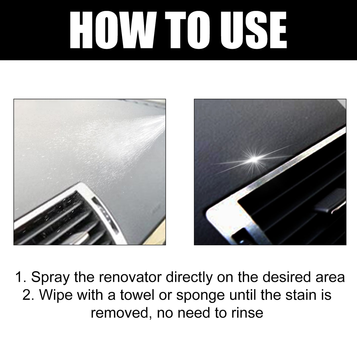 Fifuroes Car Interior Renovation Spray, Seat Interior Instrument Panel Cleaning Decontamination Maintenance Refurbishing Care Agent