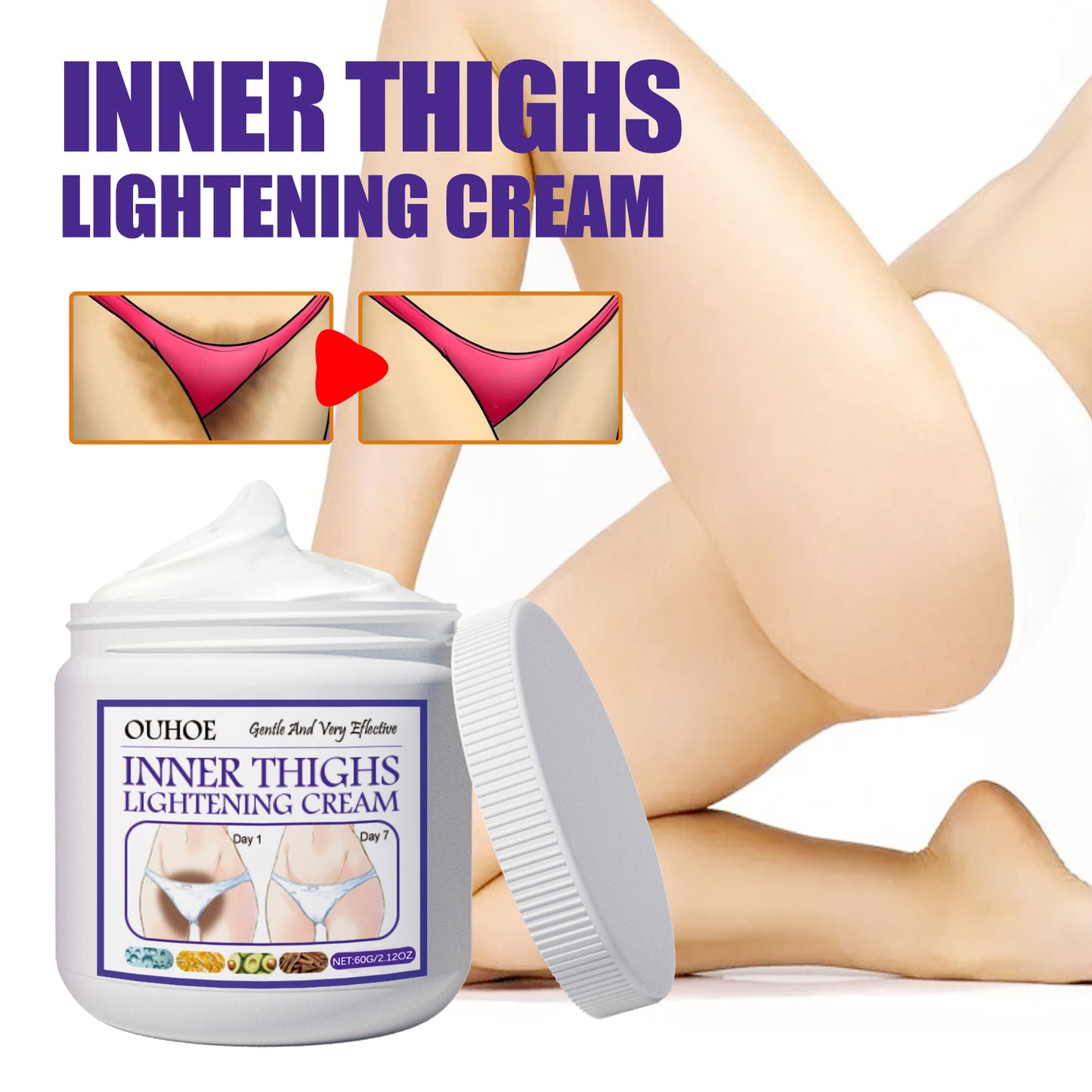 FifuroesThigh Beauty Cream, Brightening Inner Thighs, Hydrating And Moisturizing Skin, Cleansing And Caring Leg Beauty Cream