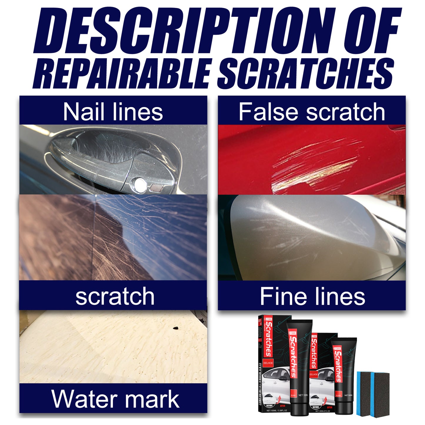 Fifuroes Scratches Remover, Paint Cleaning Decontamination Wax Scratch Retreading Paste Repair Car Wax