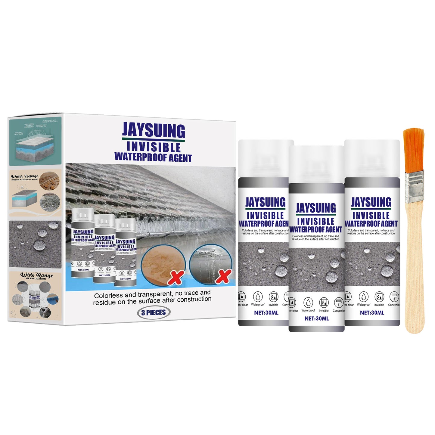 Fifuroes Waterproof Glue, Permeable Waterproof And Moisture-Proof Invisible Adhesive Toilet Tile Exterior Wall Roof Leak Repair Agent