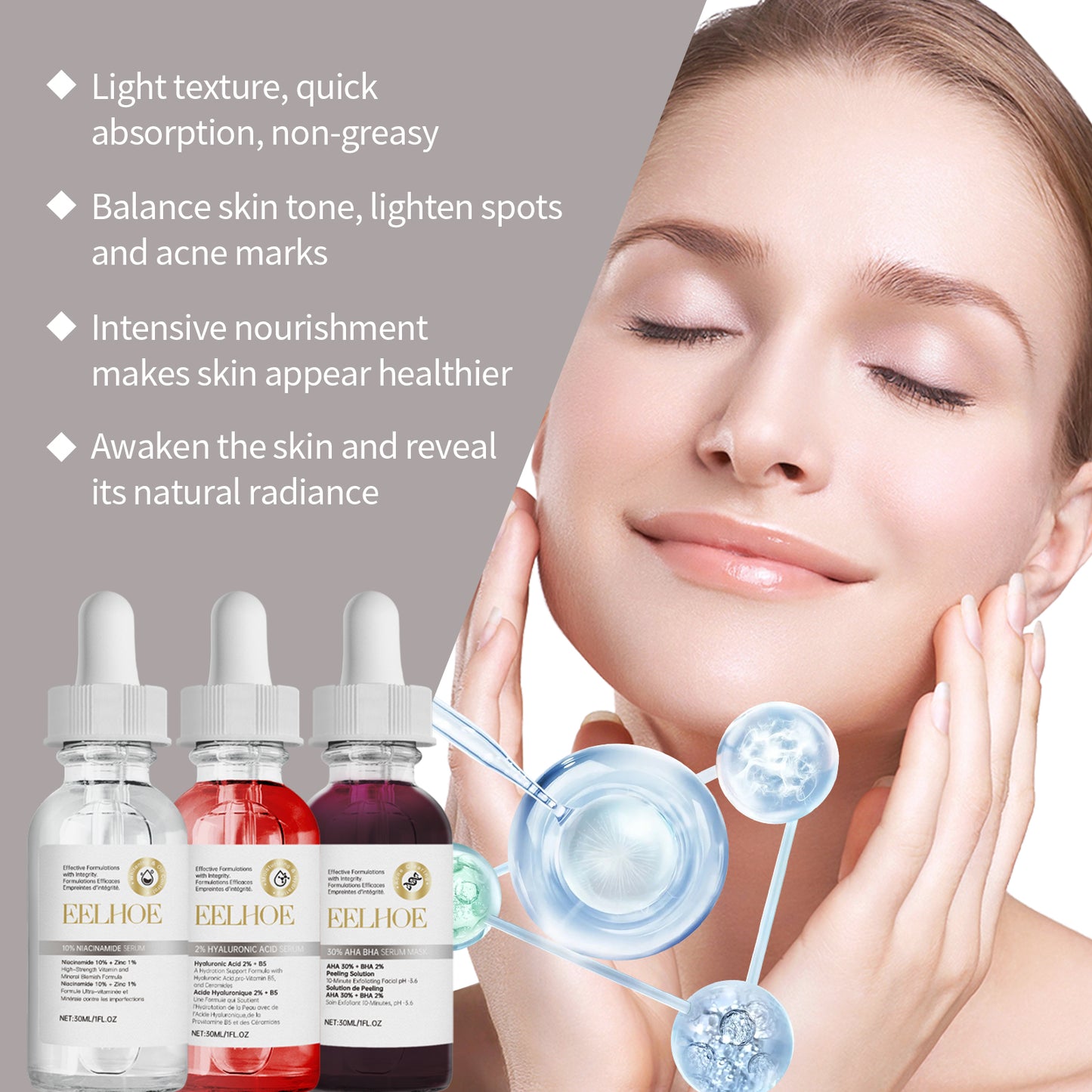 Fifuroes Acne Set Facial Cleansing Acne Repair Skin Whitening Acne Print Essence Mask Set