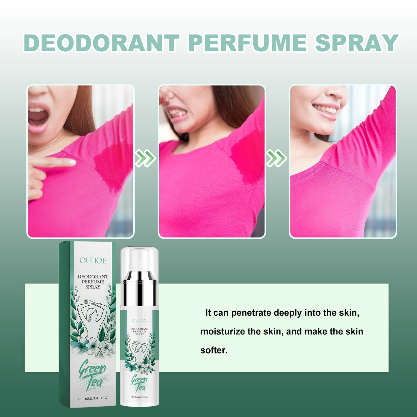 Fifuroes Deodorant Perfume Spray, Armpit Deodorant Light Deodorant Portable Spray