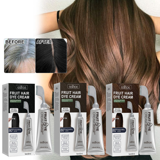 Fifuroes Fruit And Vegetable Hair Cream, Natural, Mild And Long-Lasting, Does Not Hurt The Scalp. Easy To Apply Dark Hair Cream