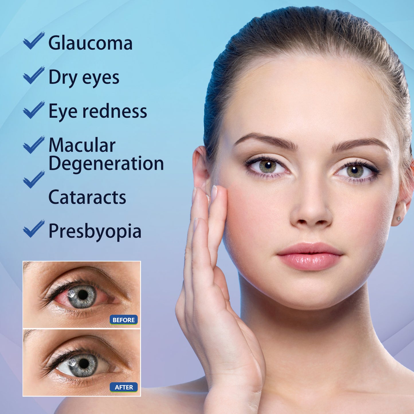 Fifuroes Lubricant Eye Drops, Relieve Redness Eye Fatigue Dryness Blurred Vision And Moisturize Eye Care Solution