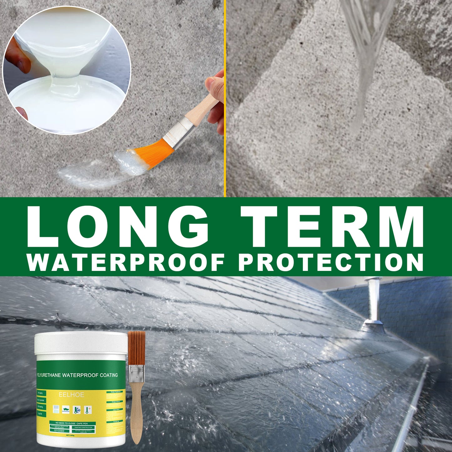 Fifuroes Floor Leak Waterproof Adhesive, Exterior Wall Bathroom Toilet Waterproofing Agent Brick Wall Permeable Paint