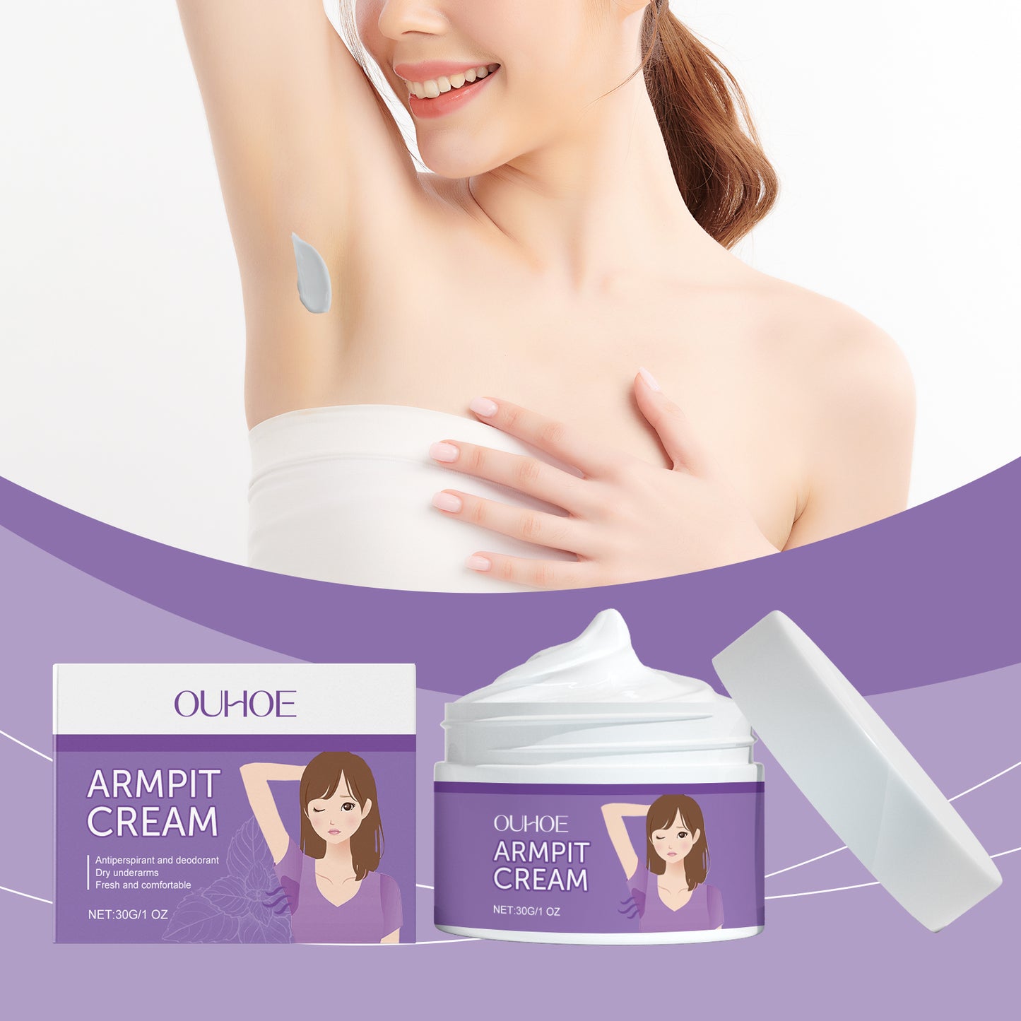 Fifuroes Body Care Cream Mild Long-Lasting Light Fragrance Body Parts Sweat Odor Refreshing Skin Care Body Cream
