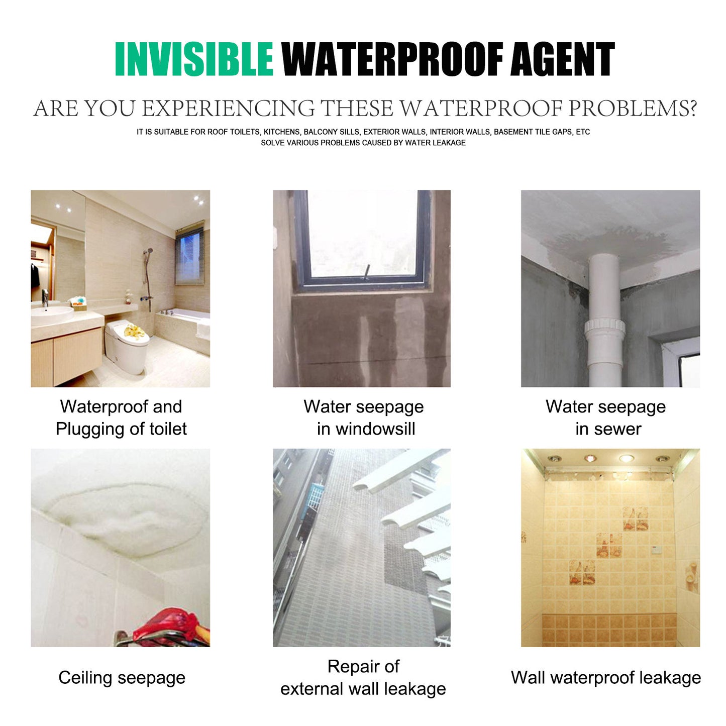 Fifuroes Waterproof Glue, Permeable Waterproof And Moisture-Proof Invisible Adhesive Toilet Tile Exterior Wall Roof Leak Repair Agent
