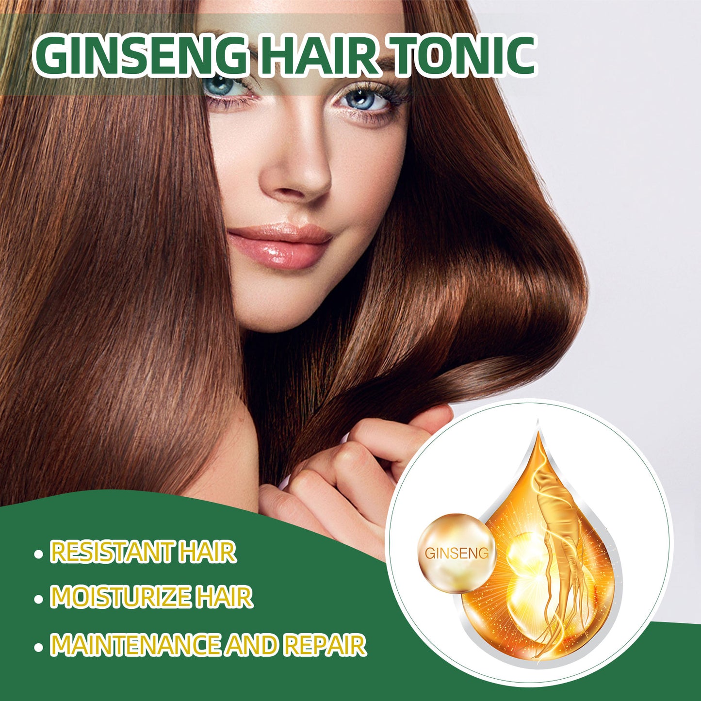 Fifuroes Ginseng Hair Growth Liquid, Ginseng Essence Moisturizes Hair, Hair Prevents Loss And Care Hair Growth Spray