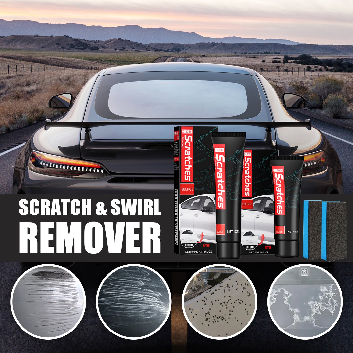 Fifuroes Scratches Remover, Paint Cleaning Decontamination Wax Scratch Retreading Paste Repair Car Wax