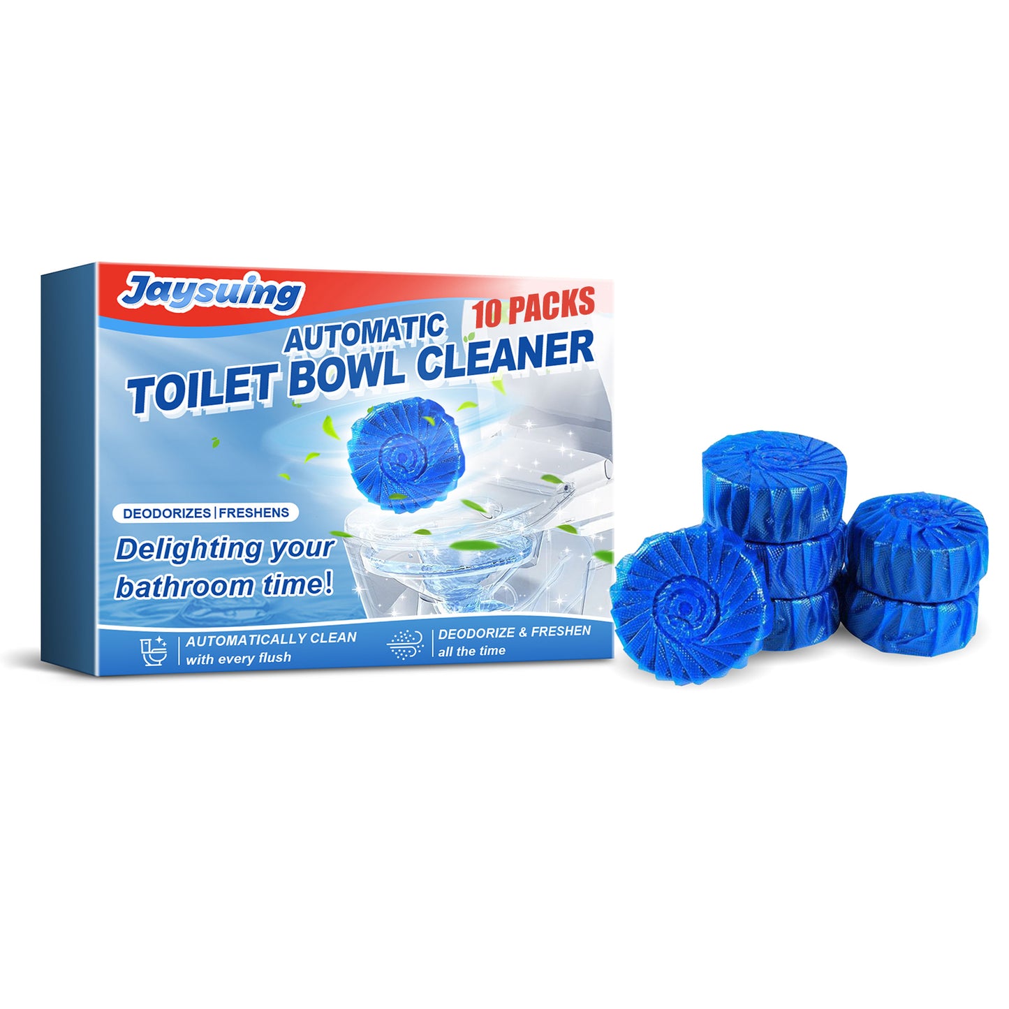 Fifuroes Automatic Toilet Bowl Cleaner, Household Descaling Deodorizing Deodorizing Odors Fresh Toilet Cleaning Block