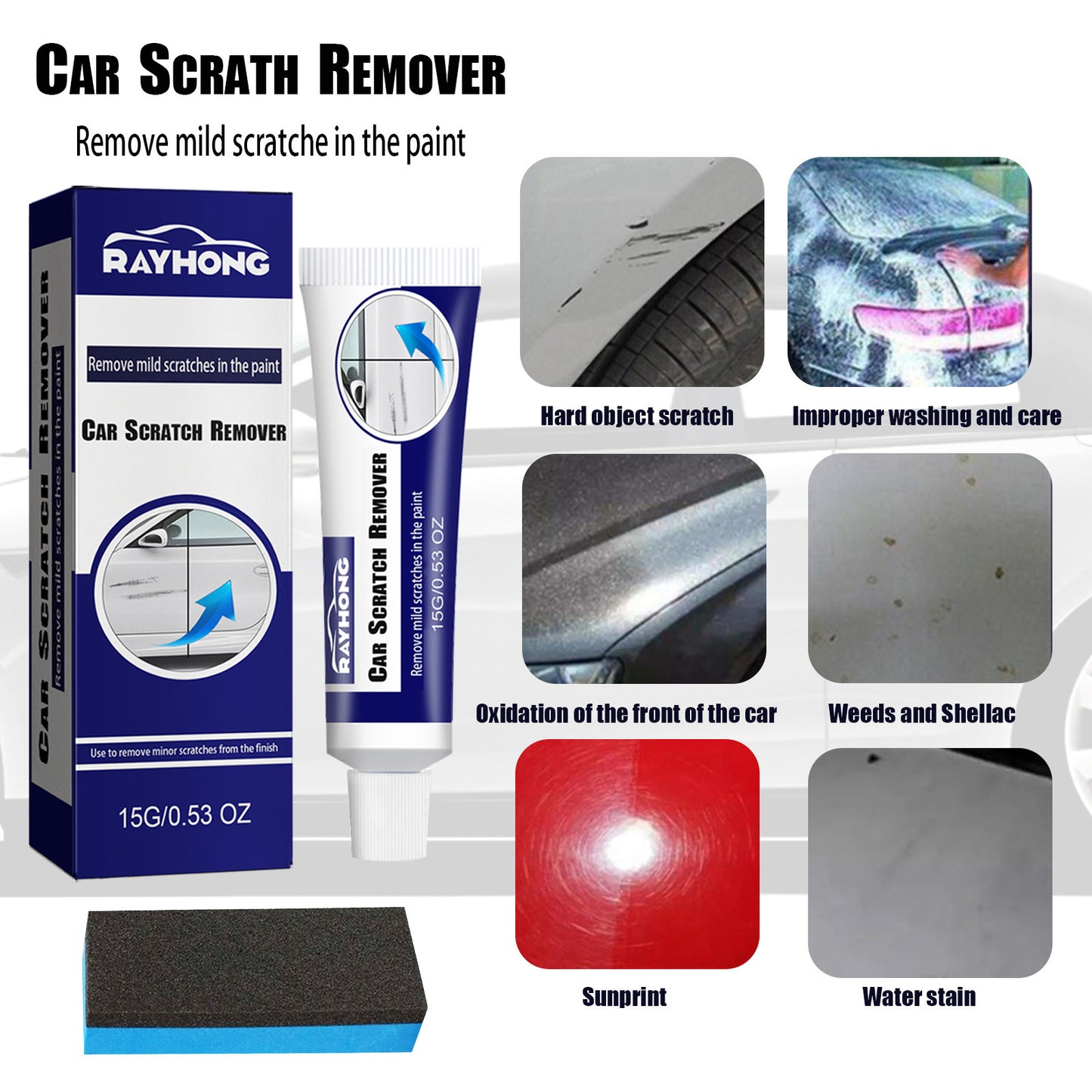Fifuroes Car Scratch Remover, Demarking Abrasives Polishing Paint Retouching Paint Scratches Wax Scratches