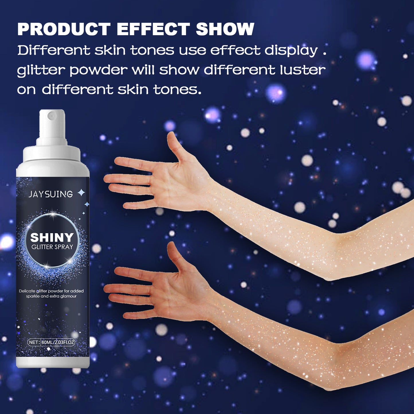 Fifuroes Brightening Glitter Spray Collarbone Hair Halloween Party Nightclub Dress Film Highlighter Spray Powder