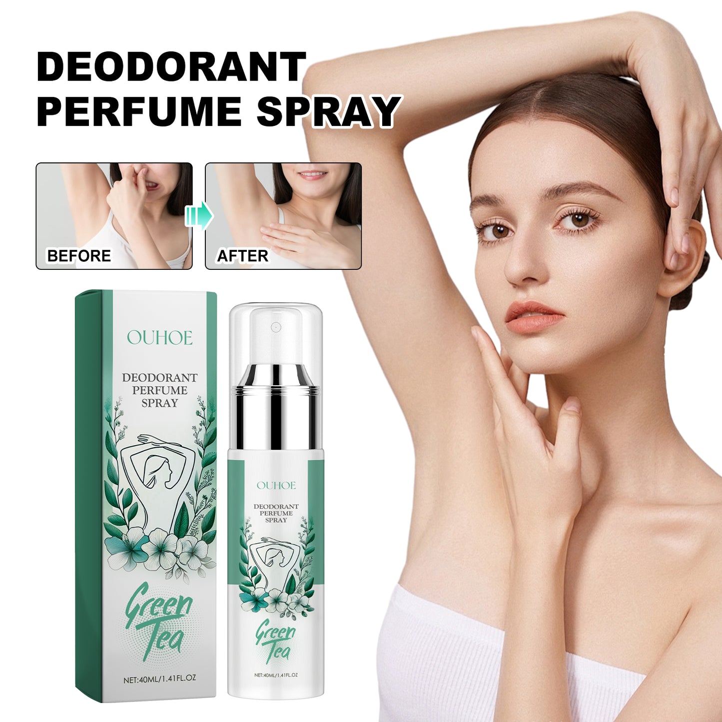 Fifuroes Deodorant Perfume Spray, Armpit Deodorant Light Deodorant Portable Spray