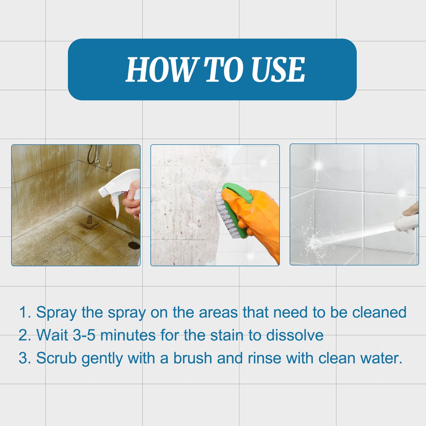 Fifuroes Tile Cleaner, Bathroom Tile Floor Marble Bright Strong Dirt Remover