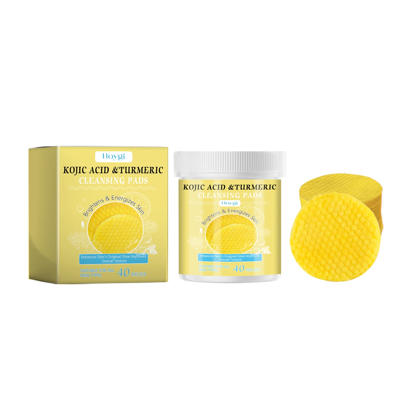 Fifuroes Turmeric Acid Cleansing Pad Facial Daily Cleansing Gentle Skin Care Moisturizing Skin Brightening Cleanser