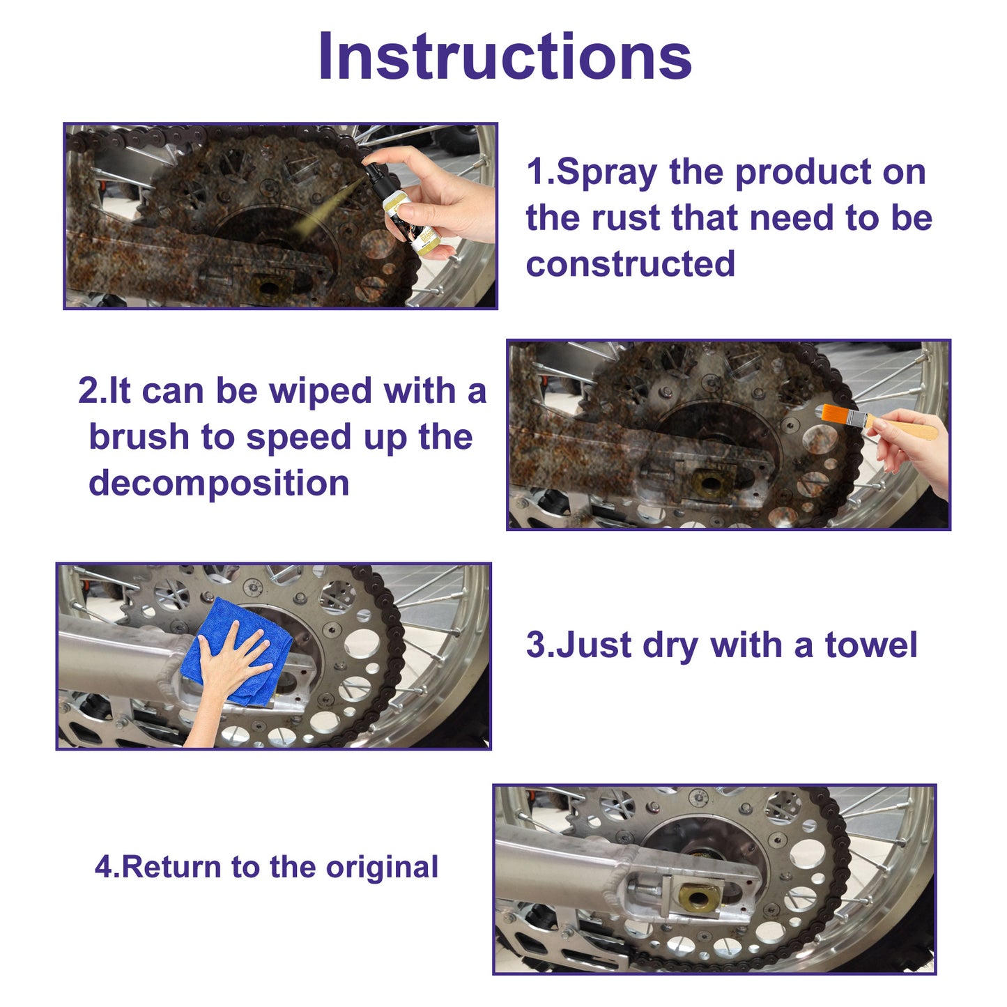 Fifuroes Rust Remover For Cars, Lubricating Metal Steel Multi-Functional Wheel Screws Rust Proof Cleaning And Brightening Spray