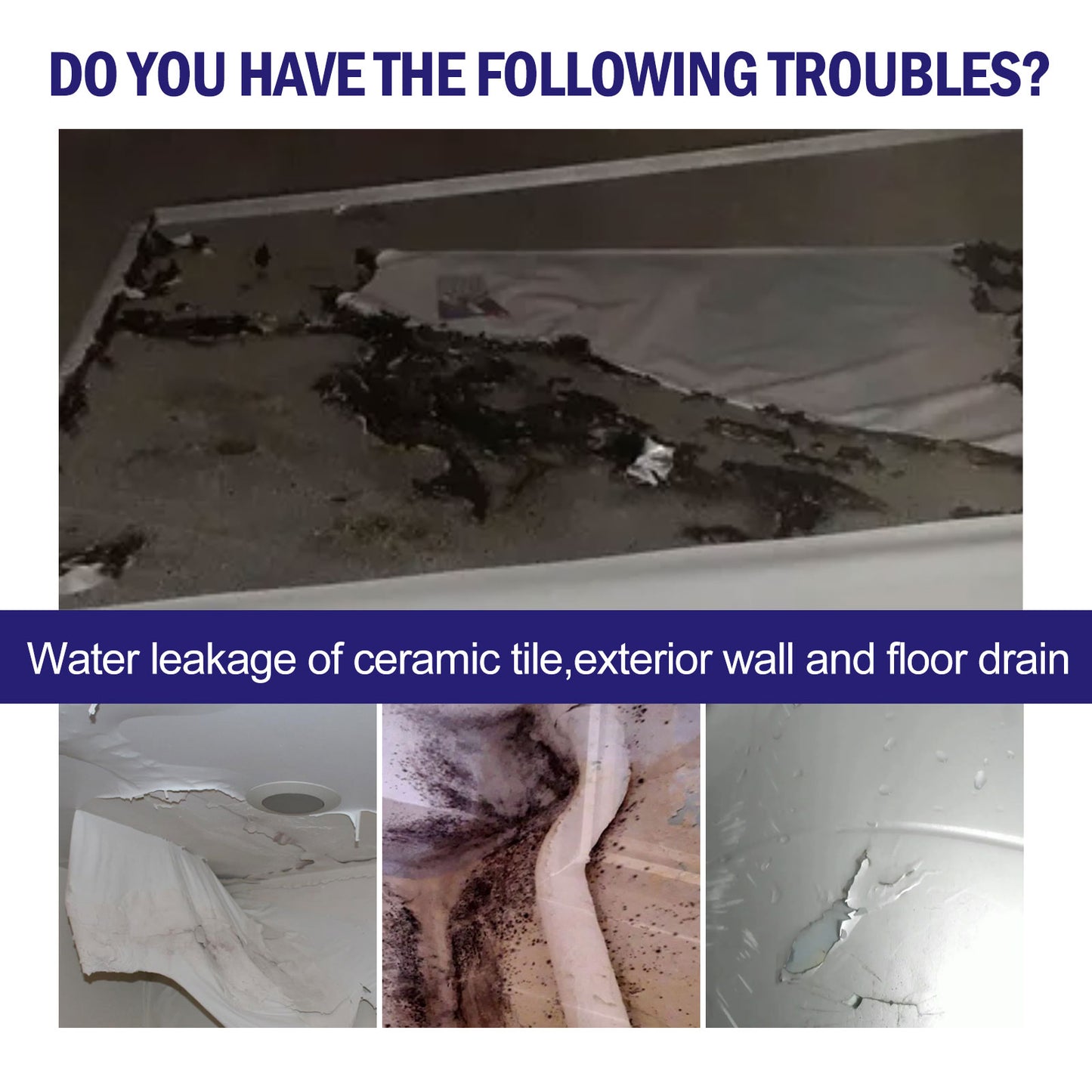 Fifuroes Transparent Leak Repair Waterproof Glue, Free Smashing Brick Toilet Kitchen Floor Tile Paint Waterproofing Agent