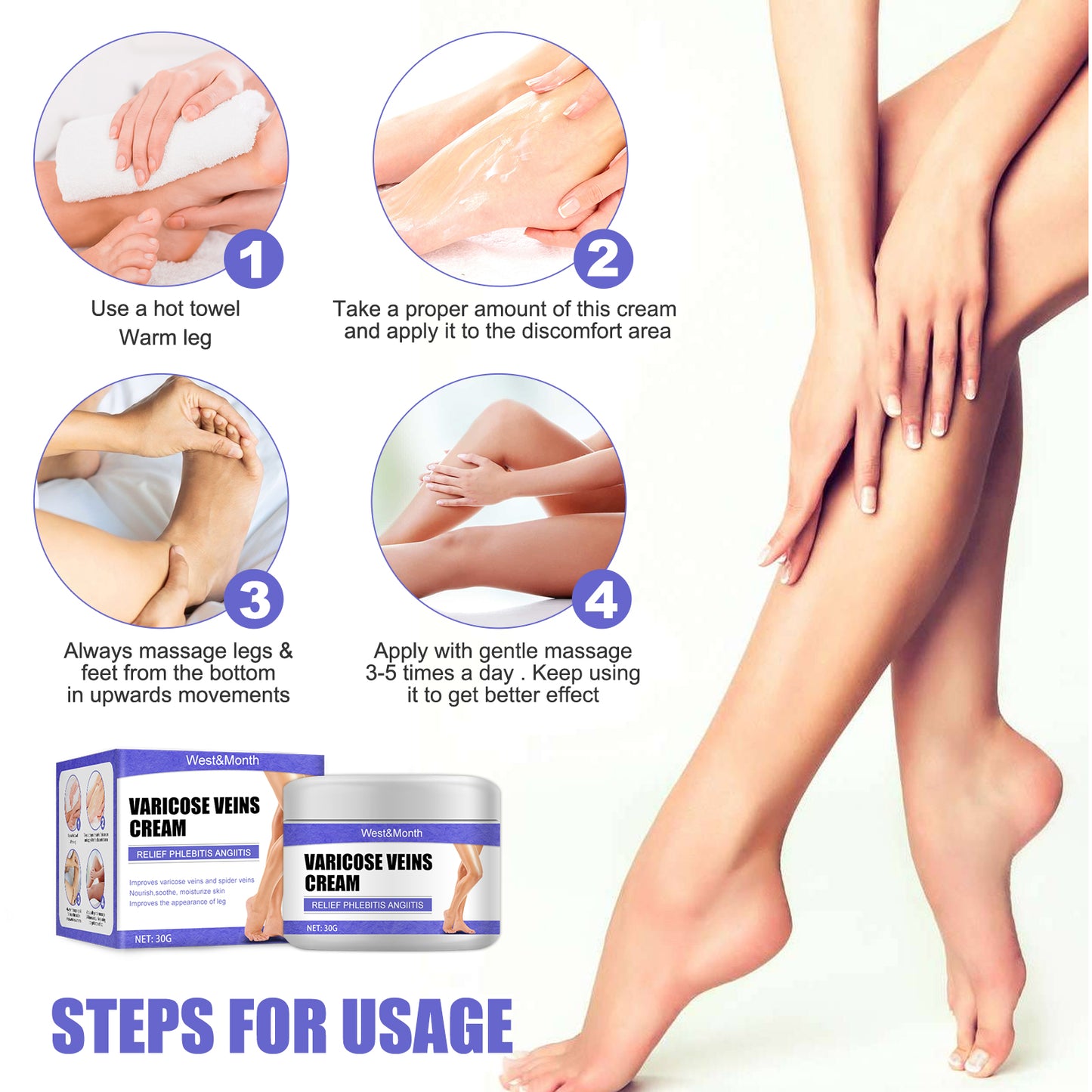 Fifuroes Leg Care Cream Gentle Care For Leg Discomfort Daily Moisturizing Maintenance Topical Massage Cream