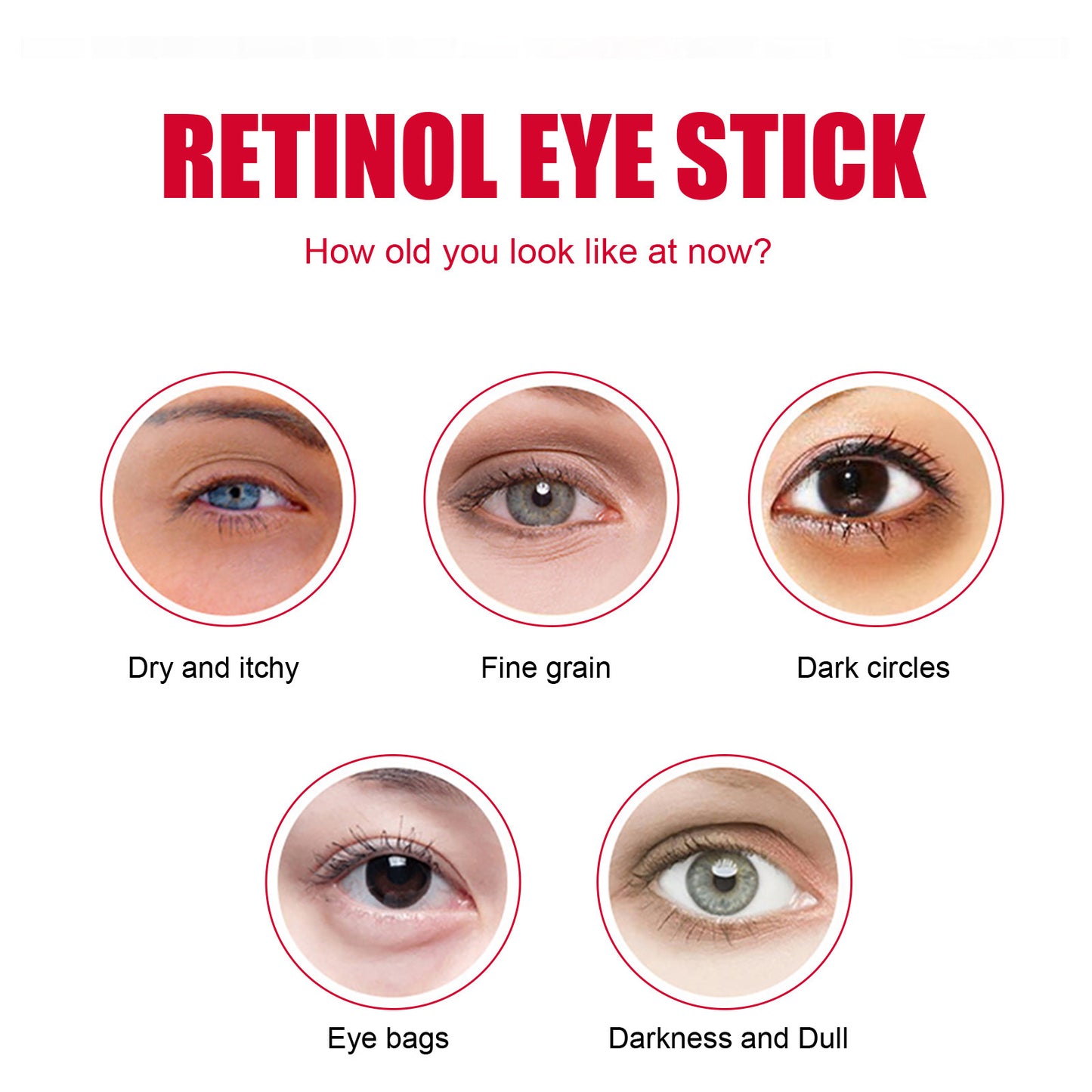 Fifuroes Retinol Eye Stick, Moisturize Eye Skin To Improve Eye Fade Out Fine Lines, Crow's Feet Wrinkles