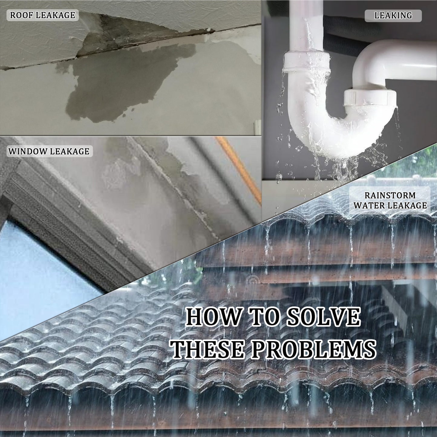 Fifuroes Roller Waterproof Glue, Home Waterproof Repair With Roller Brush Wear-Resistant Exterior Waterproof Paint