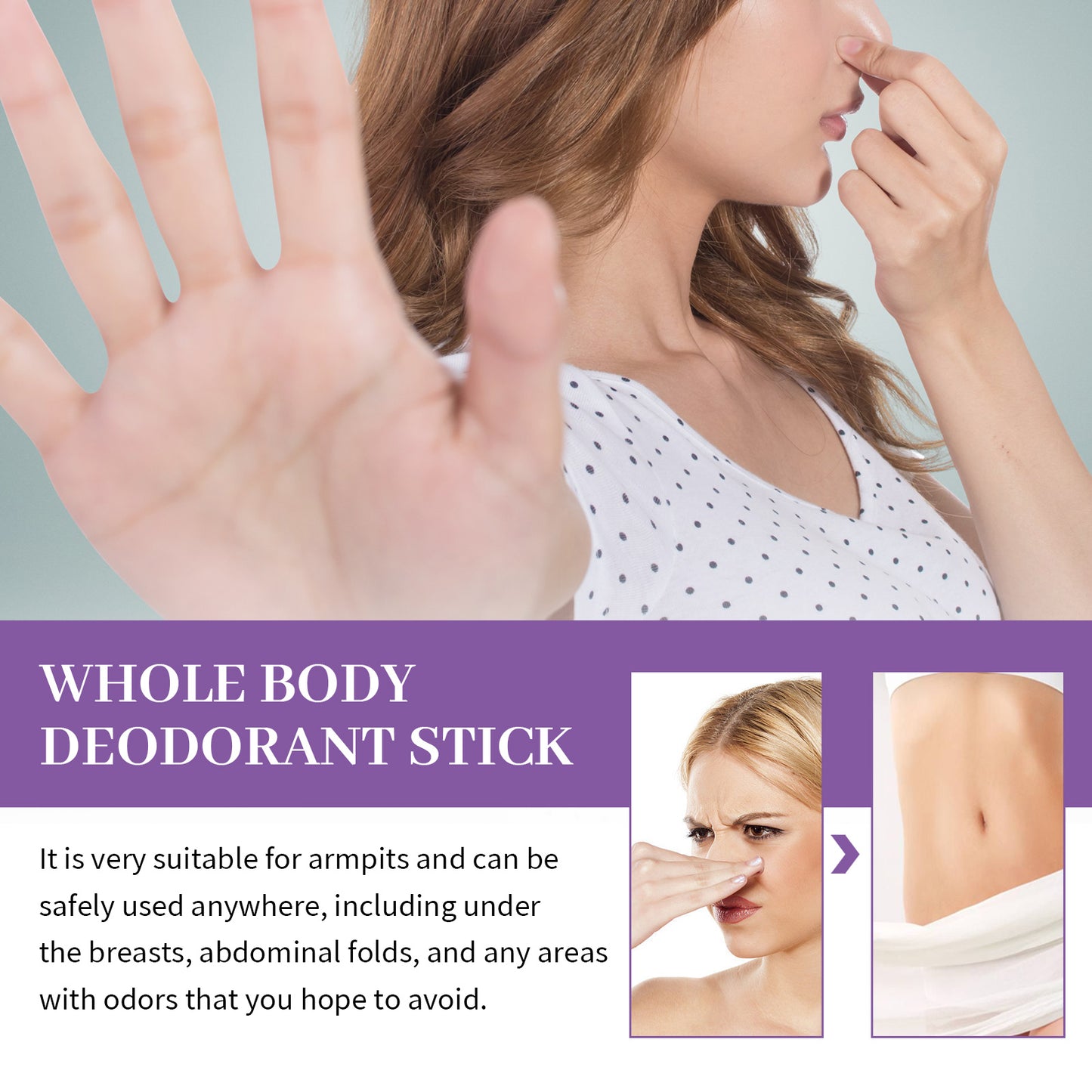 Fifuroes Whole Body Deodorant, Keep Fragrance Fresh Fade Cover Body Odor Deodorant Stick