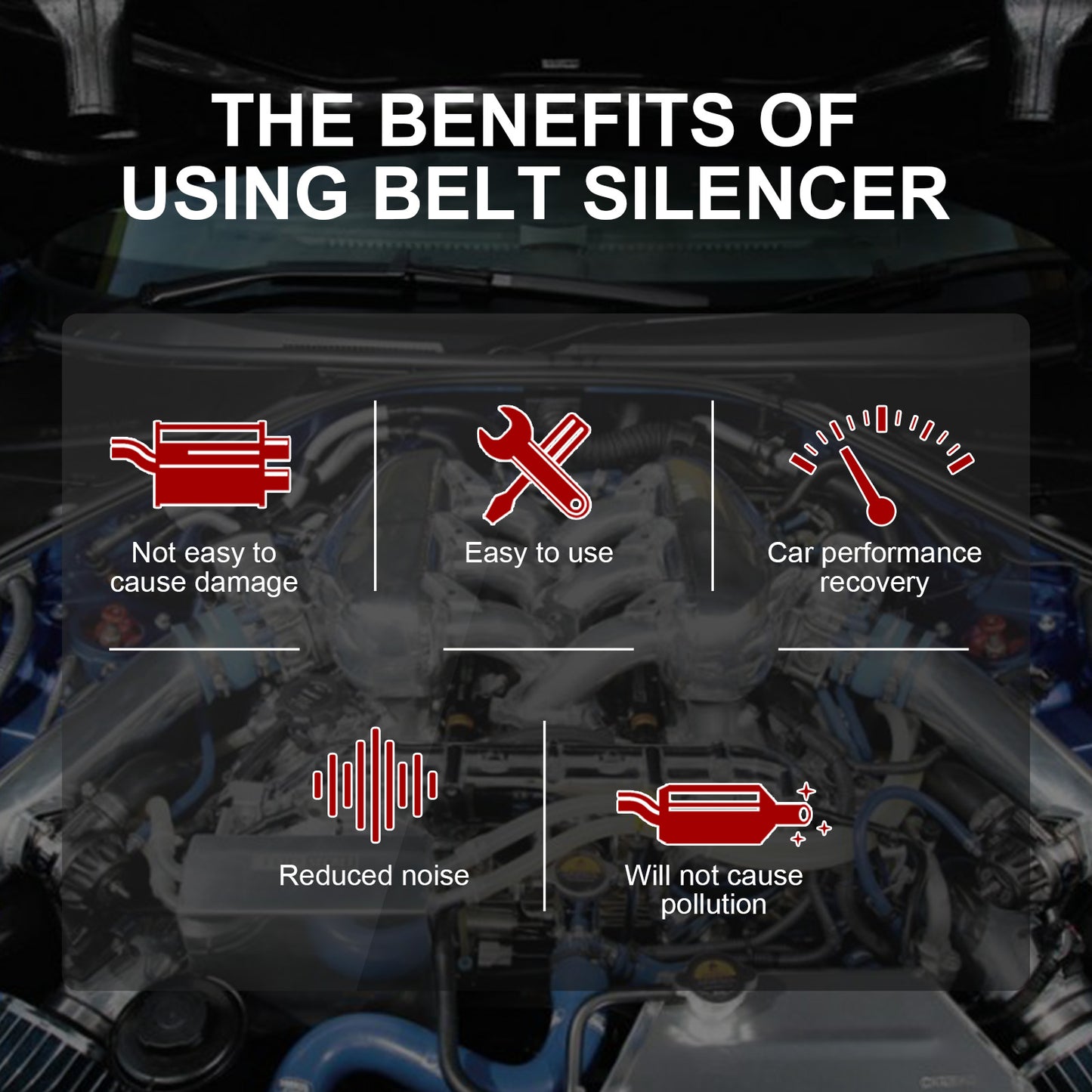Fifuroes Belt Silencer, Automobile Belt Abnormal Noise Aging Rubber Strip Protection And Maintenance Agent