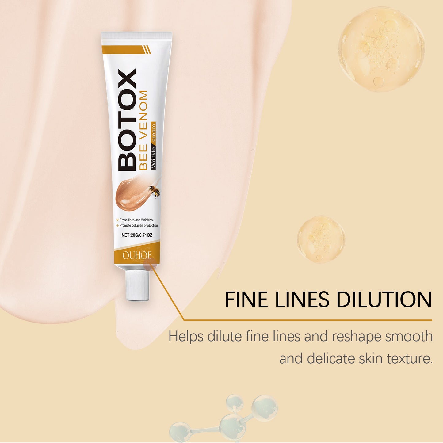 Fifuroes Bee-Venom Facial Cream, Gentle Moisturizing And Brightening Skin Delicate Delicate Skin Care Cream