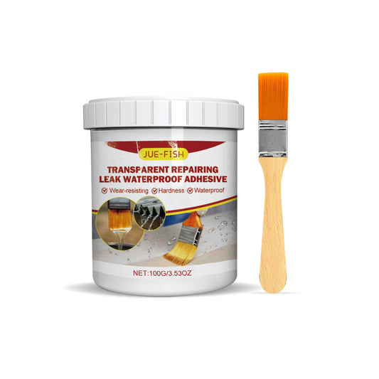 Fifuroes Transparent Leak Repair Waterproof Glue, Free Smashing Brick Toilet Kitchen Floor Tile Paint Waterproofing Agent